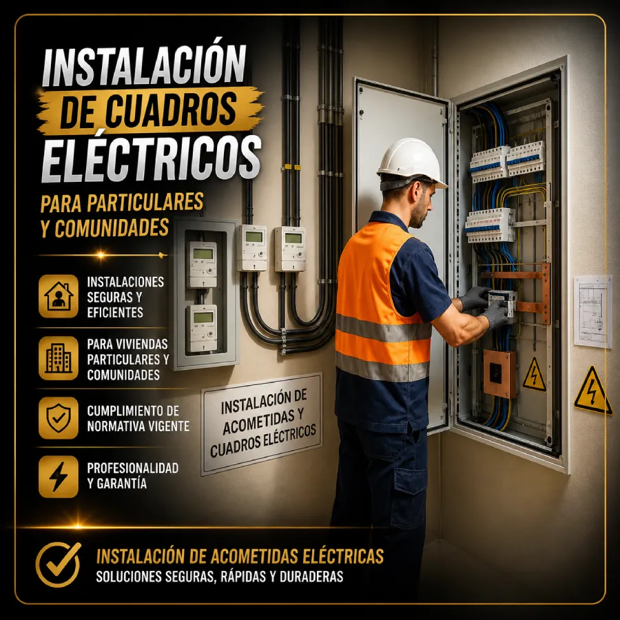Instalación de cuadros eléctricos para particulares y comunidades e Instalación de Acometidas eléctricas