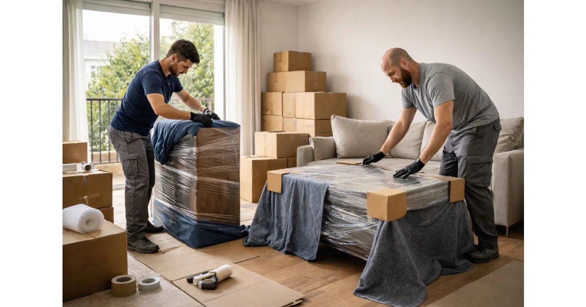 Mudanza y montaje de muebles en Mollet del Vallès con protección de carpintería y cristales