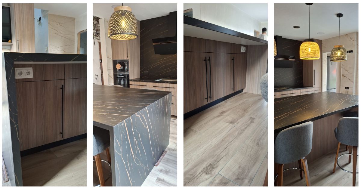 reforma cocina Platja d’Aro encimera porcelánica negra