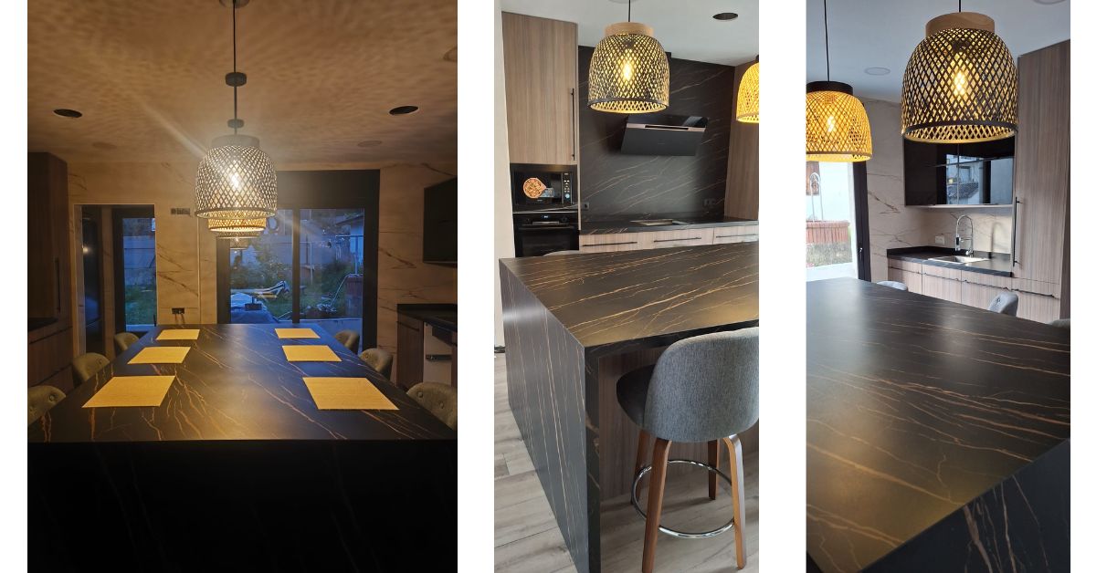 reforma cocina Platja d’Aro encimera porcelánica negra